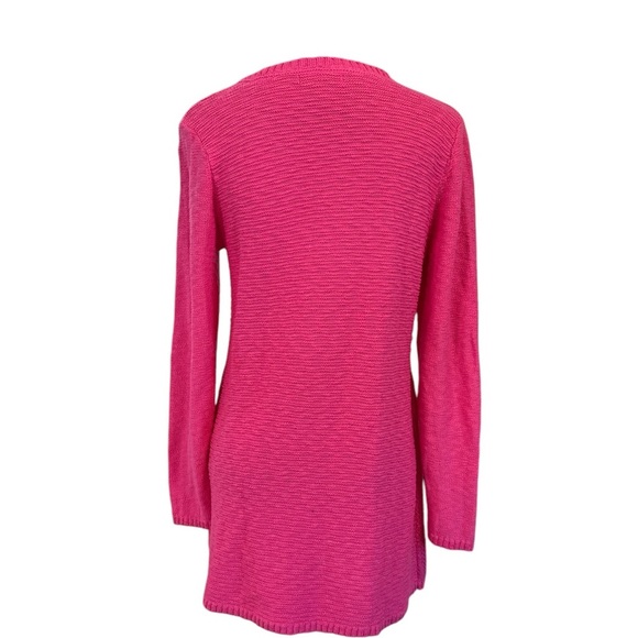 Style & Co Pink V-Neck Textured Knit Tunic Sweater - Size Medium - Picture 4 of 6
